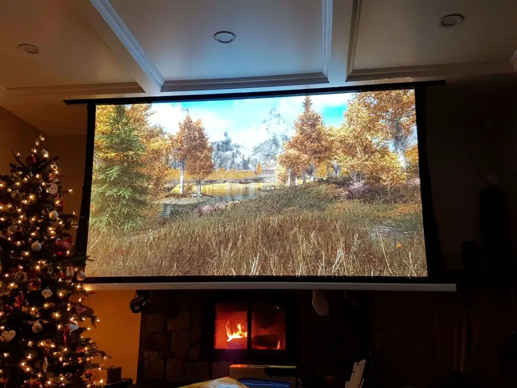 Projector Screen Over Or Above Fireplace (Which Position Is Best) 
